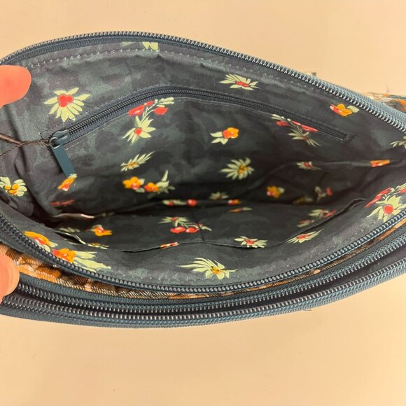 New Vera Bradley Triple Compartment Crossbody Handbag Orchard Plaid NWT - Picture 5 of 6